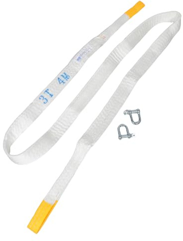 Amosfun Cinghia di Traino per Auto 3 Tonnellate 4 Metri con Ganci in Acciaio Fune di Recupero Portatile Resistente All’Usura per Veicoli Camion e Suv per Emergenze Stradali e Soccorso