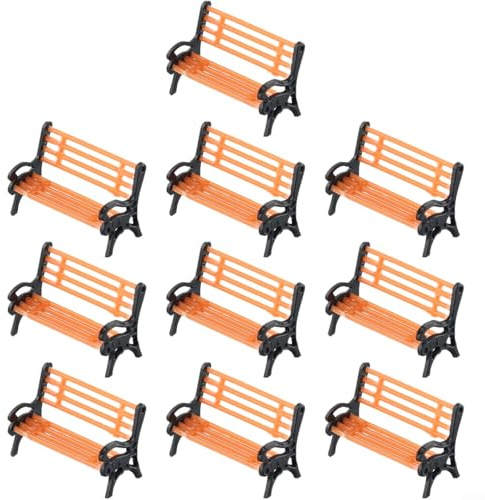 Juego de 10 bancos de tren modelo HO escala 1:87, sillas y sofás en miniatura de plástico para plataforma de estación de tren a escala TT o accesorios de diorama de escena callejera