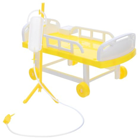 WEKAMOS Set da Gioco Medico per Letto Ospedaliero Miniatura e Flebo Simulata, Kit di Ruolo Realistico Portatile per Casa e Scuola Materna