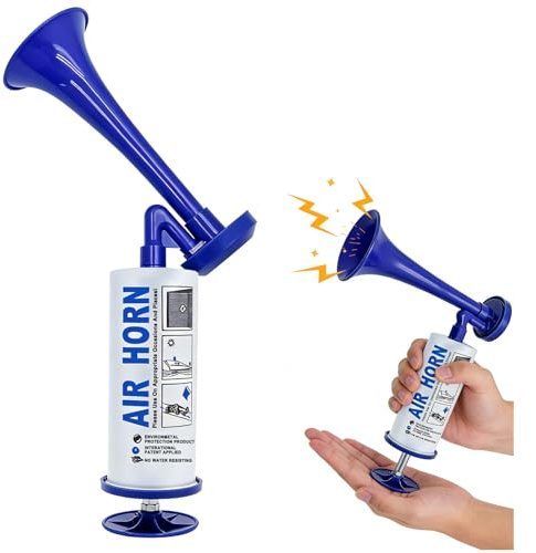 pangutheos Corne de Brume Manuelle, Klaxon à Air Comprimé Portable, (Bleu)