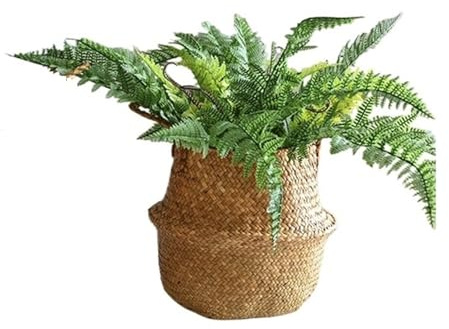 Blomplantor Stor lyxig blomsterkorg, vävd paradisfågel och Monstera-specifik planteringskorg, extra stor flätad plantering(Små)