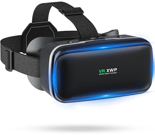 XWP Casque VR, Lunettes De Réalité Virtuelle 3D, Lentilles HD Anti-Lumière Bleue Pour Jeux & Films, Compatibles Avec iPhone & Android (4,7–6,8) Téléphone, Cadeau D’Anniversaire Pour Enfants & Famille