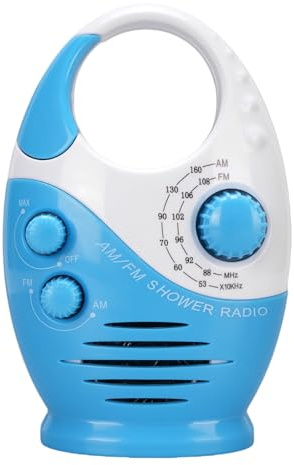 CHICIRIS AM FM Duschradio, Bärbar Trådlös Högtalare med Stänksäker Design för Badrum, Utomhusresor, Nödsituationer