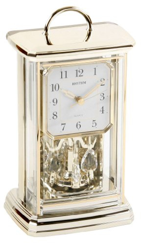 RHYTHM Modern Anniversary Mantel Clock with Rotating Pendulum