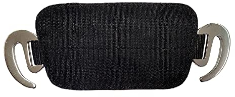 A&M Reitsport Klettbare Steigbügelaufhängung für baumlose Sättel, Grau/Schwarz, Edelstahl, Offene Steigbügelaufhängung, ca. 21cm breit, ca. 9,5cm lang