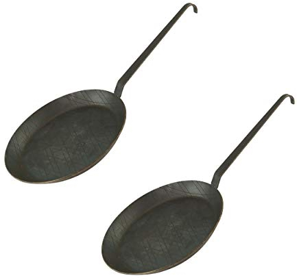 Markenlos Set di padelle in Ferro battuto con Gancio Manico in Tenendo. Misure e Set, Acciaio Inox, Typ4-2er