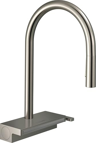 hansgrohe Aquno Select M81 - Köksblandare med utdragbar handdusch, med slangbox (sBox), 3 stråltyper, Kökskran med utloppshöjd 170 mm, Köksarmatur med svängbar pip, finish av rostfritt stål, 73831800