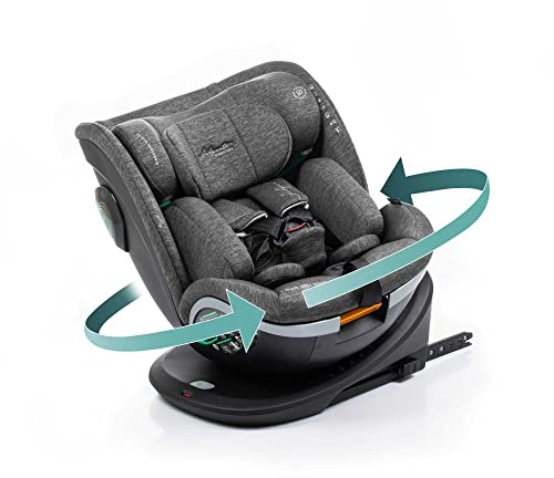 BABYAUTO - Xperta Baby Autositz 360° Drehbar ISOFIX Top Tether- Kinder Autositz Gruppe 0+/1/2/3 (0-36 kg/0-12 Jahre) Autositz mit iSize - 5-Punkt-Sicherheitsgurt - Grau
