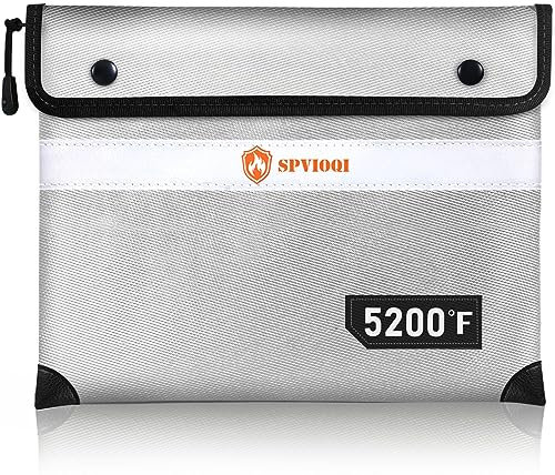 Upgraded Fireproof Document Bag 5200°F, 14.2” X 11” Waterproof Fireproof Bags with Zipper, 8 Layers of Heat Insulated Materials, Fireproof Money Bag for Cash, Documents and Valuables fire bags