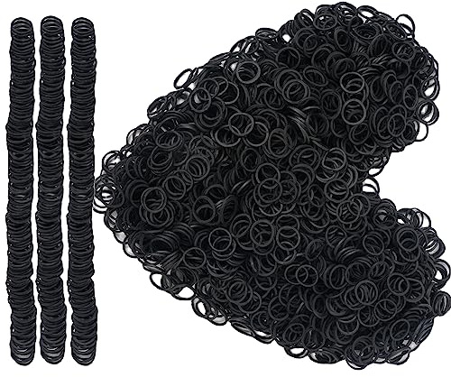 AIWOQI Rubber Bands mini 2000pcs rubber band black 0.5inch small Rubber Band Mini Soft Elastic Bands Diameter 13mm rubber bands for Office Supplies School