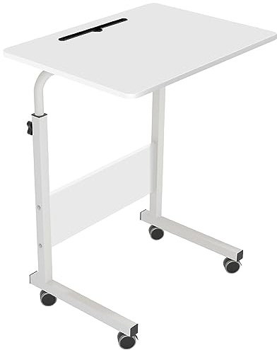 soges Tavolo per computer portatile regolabile in altezza, tavolo per PC con ruote, superficie con incisione come supporto per pad, tablet, telefono cellulare, 60 cm x 40 cm