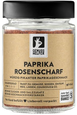 Bremer Gewürzhandel Paprika Gewürz rosenscharf, gemahlen, aromatisches Paprikapulver leicht scharf, 80g im Glas