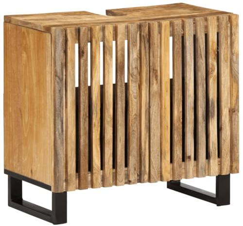 vidaXL Tvättställsskåp 62x34x58 cm massivt grovt mangoträ
