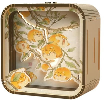 Kioriur Puzzle para Adultos, Lámpara de Escritorio LED | de de Muñeco de Nieve de Caqui - Artesanía Creativa de decoración de Oficina en casa, Kits de Modelos de luz Nocturna de