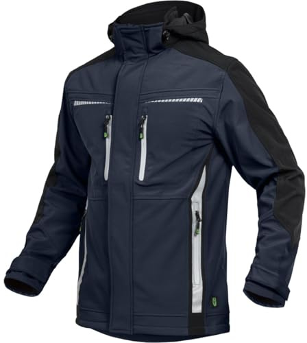 Leibwächter Softshelljacke Herren – Marine – Gr. XL – atmungsaktive Jacke – Flex-Line Outdoor Jacke für Herbst & Frühling – Wasserabweisend & Winddicht – Funktionsjacke für Herren