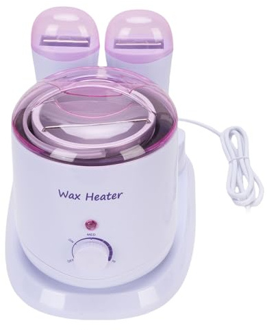 Pongnas Chauffe-cire à Bille pour épilation, 3 en 1, Anti-brûlure, avec Double Cartouche, 110 V, pour Cheveux, Jambes, Visage, Aisselles et Maillot (Prise UE 220V)