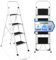 Escalera Plegable 4 Peldaños con Estructura de Acero y Peldaño Antideslizante | Taburete Portátil de Tijera | Escaleras Plegables Domésticas - Step Ladder para Hogar, Oficina y Cocina (4 Peldaños)