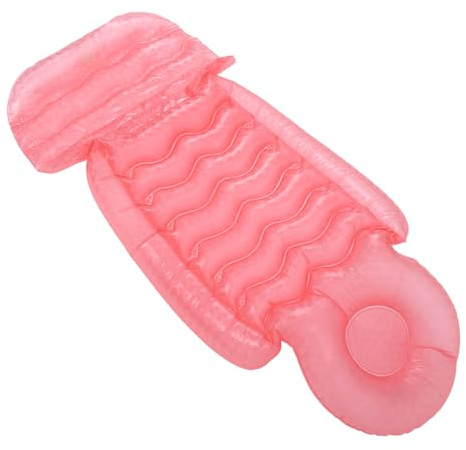 BAZEITFLOW Almohada de Cuerpo con Ventosas Respaldo Ergonómico y Suave para Relajación Bañeras SPA y Color Rosa
