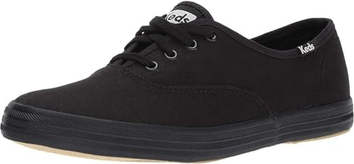 Keds Women's Champion Original Canvas Lace-Up Sneaker, Black Canvas, 7 M US