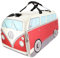 BRISA VW Collection - Volkswagen Retro-Sport-Umhänge-Schulter-Fitness-Tasche im T1 Bulli Bus Form (Groß/Classic Bus/Rot & Beige)