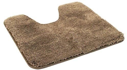 Kinzler J-10002/52 hochwertige Mikrofaser Badematte Uni mit Ausschnitt 50x55 cm, flusenfrei, pflegeleicht, braun