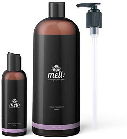 Melt Sensual Massage Oil | Relaxing, Therapeutic Sweet Almond Oil | Soft, Moisturizing Skin Therapy | Provides Couples with Muscle, Body Tension & Stress Relief (16oz)