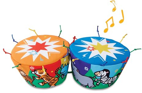 Melissa & Doug K's Kids Bongo Drums Soft Musical Instrument, Multicolor, 1 EA