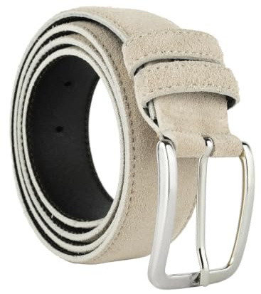 GRESEL Ceinture Suédée Homme et Femme, Cuir Véritable, Made in Italy, Réglable
