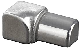 HORI® Außen-/Innenecke für Fliesenprofil I Zubehör für Quadroprofil aus Edelstahl I Fliesenkante, Eckenschutz, Fliesenabschlussecke für präzise Verlegung. Höhe: 10.00 I gebürstet