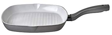 Prestige Earth Pan Ceramic Griddle Pan for Induction Hob 28cm - Non Stick Griddle Pan, Non Toxic Cookware, Dishwasher Safe, Made in Italy, Gray
