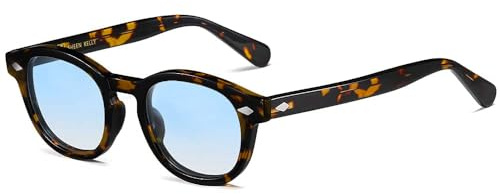 SHEEN KELLY Occhiali da sole ovali retrò per uomini Donne Pirate Captain Style Lente (Acetato Gradiente Blu