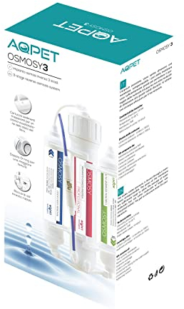AQPET OSMOSY3 Umkehrosmose-Anlage zur Herstellung von osmotischem Wasser für Aquarium - Membran mit 50 Gallonen (190 Liter) / Tag für Aquarien, Weiß