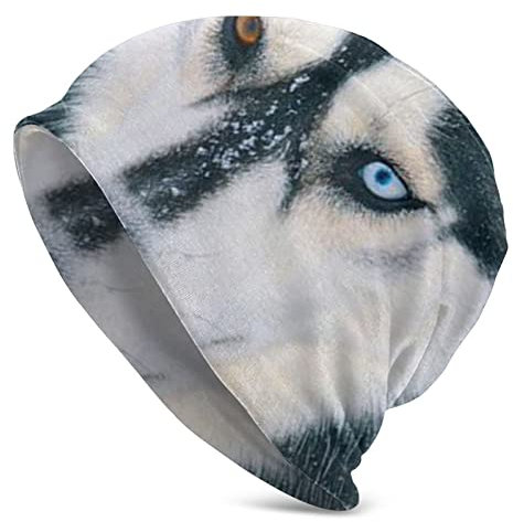 AOOEDM Lustige Siberian Husky Hunde Slouchy Beanie Mütze Strickmütze für Männer Frauen Fisherman Beanie Mütze Skull Cap Hut Unisex Geschenk