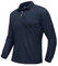 EKLENTSON Long Sleeve Golf Polo Shirts for Men Polyester Workwear T Shirts Breathable Quick Dry Work Tactical Polo T-Shirts with 3 Buttons Navy,L
