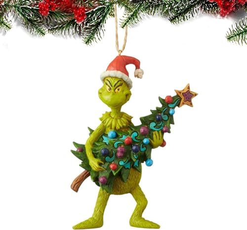 ePicsoa Christmas Hanging Ornaments Christmas Tree Decorations Pendants, Funny Resin Green G/-rinch Xmas Ornaments for Christmas Tree Hanging Xmas Party Decoration