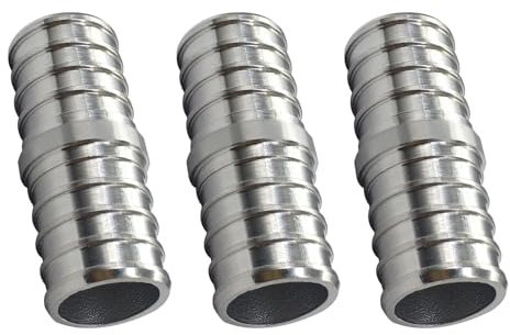 Fitvell PEX - Raccordo dritto in acciaio inox da 3/4, raccordo a crimpare per tubi Pex (confezione da 3)