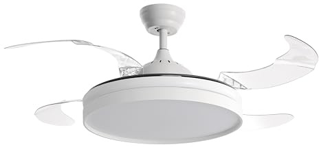 Ventilador de Techo, Luz LED, Diámetro 106cm, Modo Frio Calor, Silencioso (Blanco)