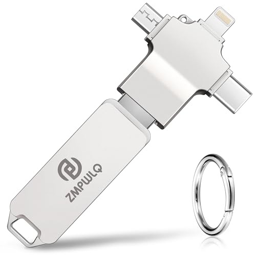 Photo Stick 128GB - USB de Respaldo automático 4 en 1. Compatible con iPhone, Android, PC. Guarda Fotos, Videos y contactos de Forma Segura en Todos Tus Dispositivos