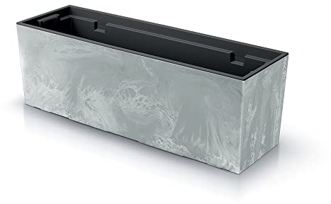 Tymar Flower Box rektangulär avlång planteringskruka, 58 x 18 x 20 cm, betong