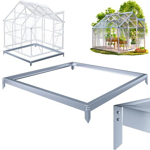 Gardebruk® Base para Invernadero Exterior 190x190cm Acero Galvanizado Estable Sólido Jardín Terraza Anclaje Terreno