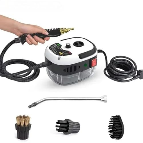 EAFCAuto Limpiador a vapor portátil portátil de 2500 W, Capacidad de 900 ml, con esterilización a alta temperatura para el hogar, el coche, la cocina y el aire acondicionado (Blanco)
