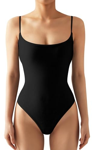 DUOEASE Body Mujer Tanga Tirantes Finos Cuello u Mode Body Reductor Mujer Verano Ajustado Elástica