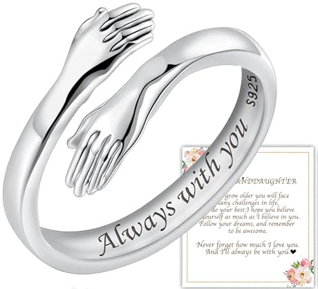 925 Sterling Silver Hug Ring for Women to Daughter Granddaughter Mum Gift