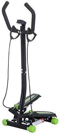 HOMCOM Stepper avec Guidon Escalier Pédales Antidérapantes LCD Vert Noir | Marche d'Escalier, Salle de Sport, Maison, Bureau, Salon