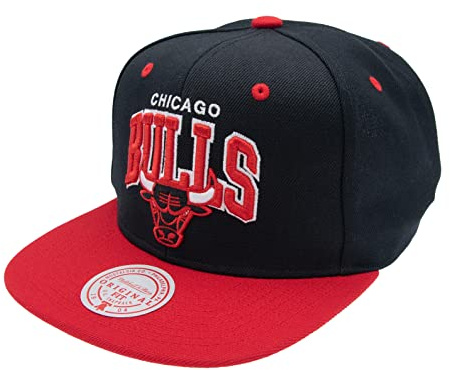 Mitchell & Ness Team Arch NBA Snapback Casquette - Chicago Bulls, Noir et Rouge