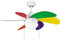 wonderlamp Basic Ventilador de Techo, E27, 15 watts, Multicolor, 76.2 x 76.2 x 41.5 cm