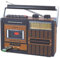 Lychee Boombox Portable Retro Cassette Tape Player and Recorder with AM/FM/SW1-2 Four Bands Radio,Built-In Speaker,3.5mm Headphone Jack,Support SD/USB Input (Brown F319U)