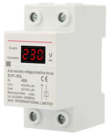 Överspänningsskydd – 230 V 40 A automatisk återhämtning överspänning och underspänningsskyddsanordning DIN-skena monteringsskydd