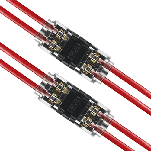 12Pcs Wire Connectors, 2 Pin Low Voltage Electrical H Tap Quick Splice Wire Connector Solderless without Stripping Suitable for 20-22 AWG Electrical Wire Connection
