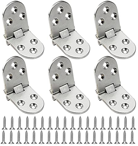 Lot de 6 charnières de porte pliables - En alliage de zinc inoxydable - Avec charnière rabattable